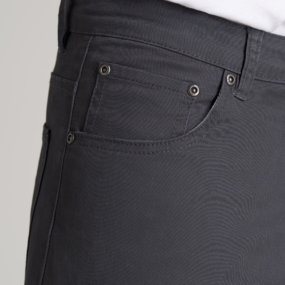 American Tall Carman TAPERED Fit Five Pocket Pants for Tall Men in Iron Grey Siz - Picture 2 of 3
